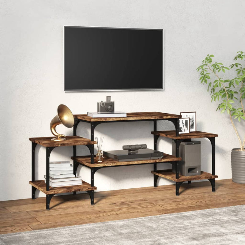 Tv-meubel 117x35x52 cm bewerkt hout gerookt eikenkleurig MeubelReus