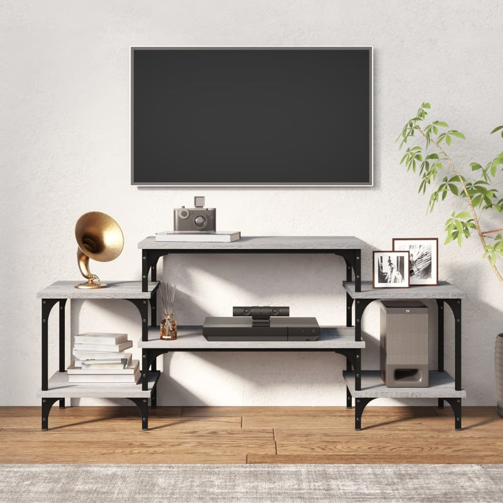 Tv-meubel 117x35x52 cm bewerkt hout grijs sonoma eikenkleurig MeubelReus