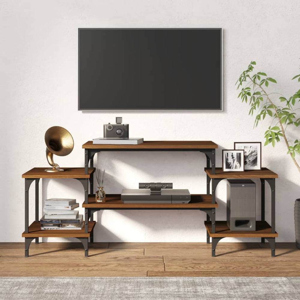 Tv-meubel 117x35x52 cm bewerkt hout bruin eikenkleur MeubelReus