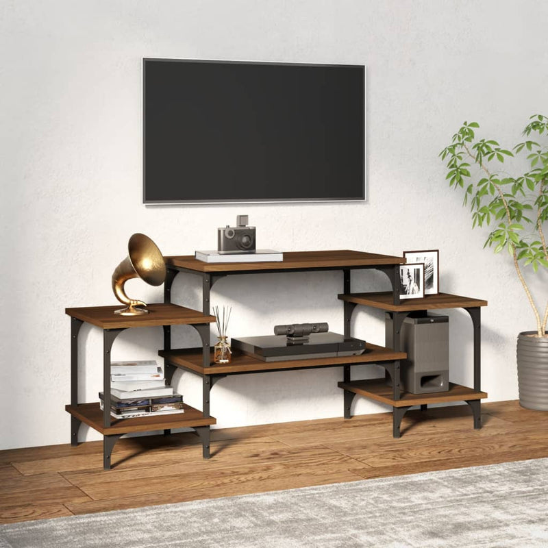 Tv-meubel 117x35x52 cm bewerkt hout bruin eikenkleur MeubelReus