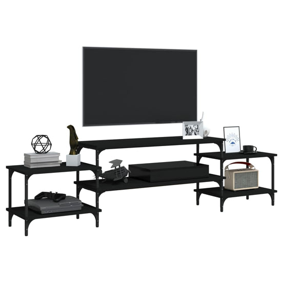 Tv-meubel 197x35x52 cm bewerkt hout zwart MeubelReus