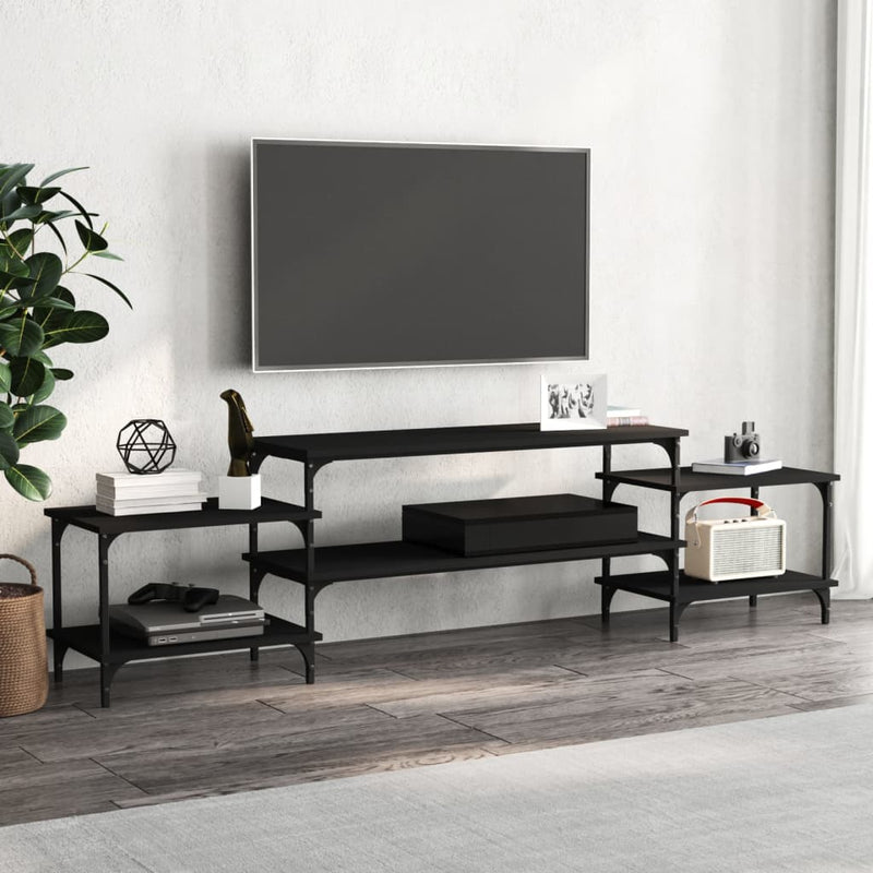 Tv-meubel 197x35x52 cm bewerkt hout zwart MeubelReus