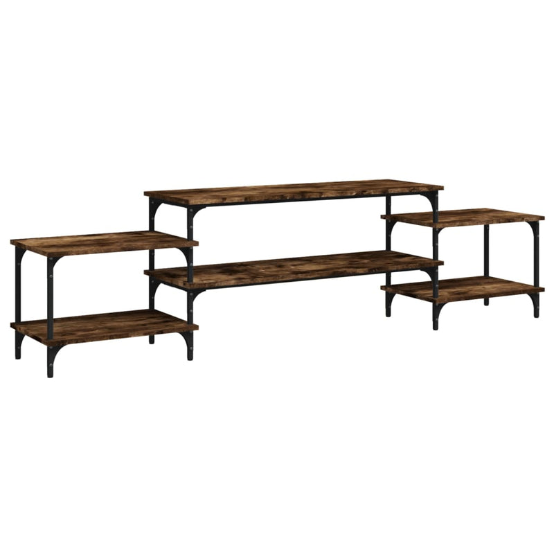 Tv-meubel 197x35x52 cm bewerkt hout gerookt eikenkleurig MeubelReus