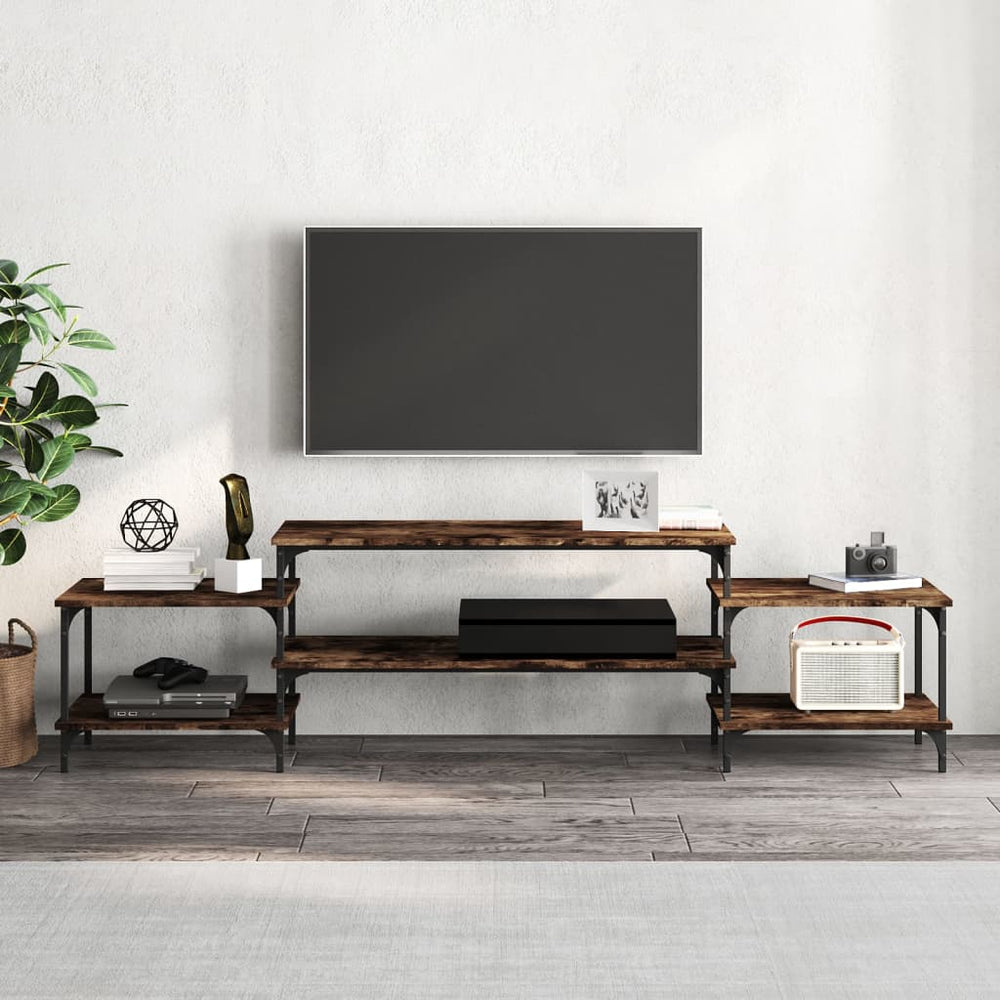 Tv-meubel 197x35x52 cm bewerkt hout gerookt eikenkleurig MeubelReus