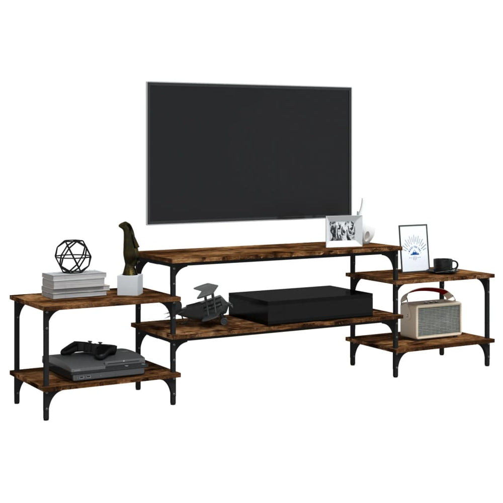 Tv-meubel 197x35x52 cm bewerkt hout gerookt eikenkleurig MeubelReus