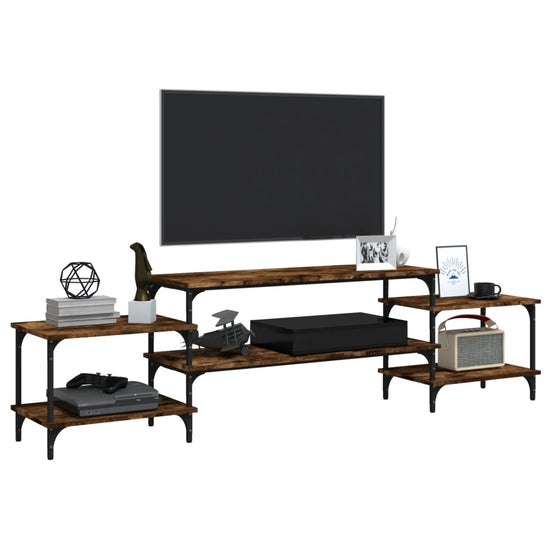 Tv-meubel 197x35x52 cm bewerkt hout gerookt eikenkleurig MeubelReus