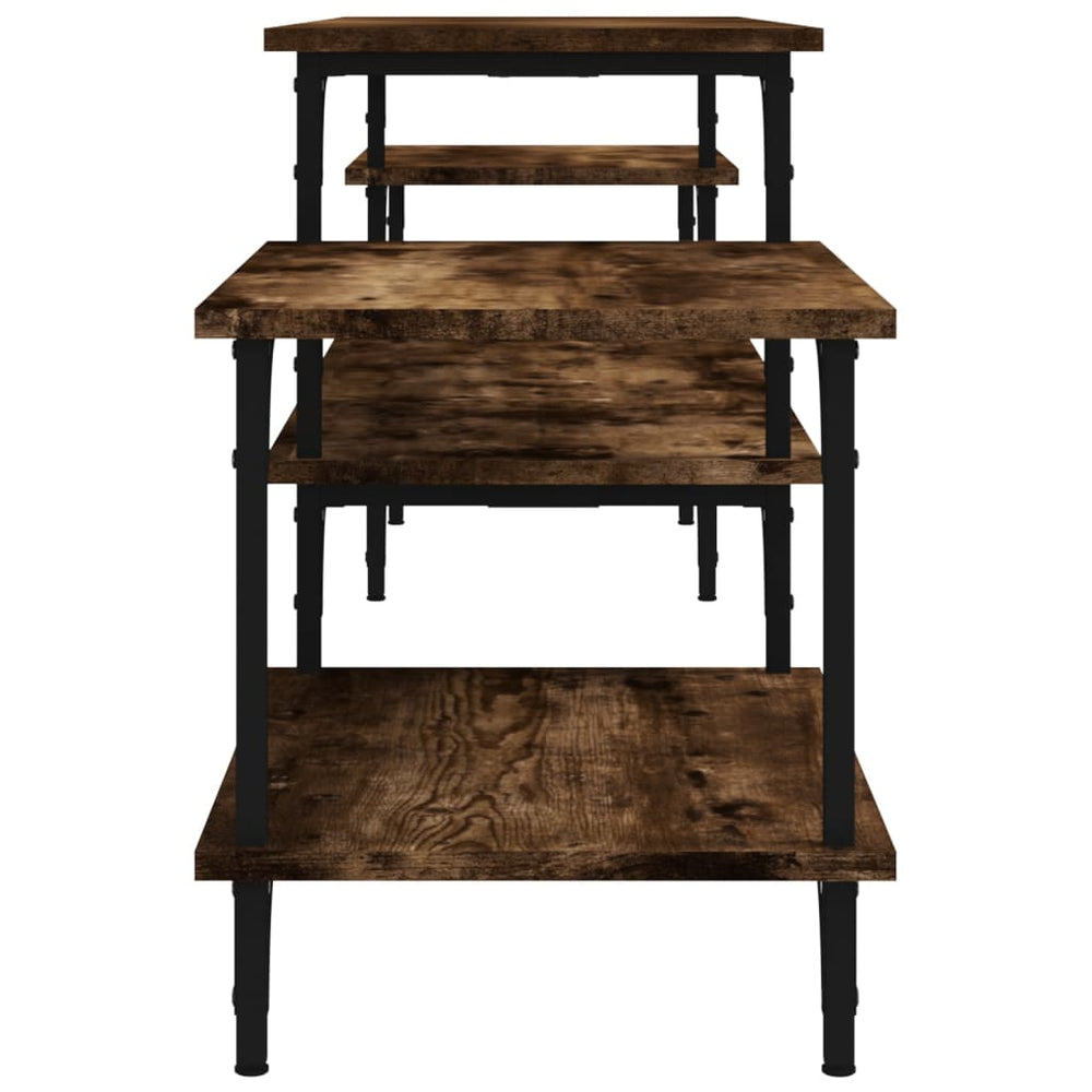 Tv-meubel 197x35x52 cm bewerkt hout gerookt eikenkleurig MeubelReus