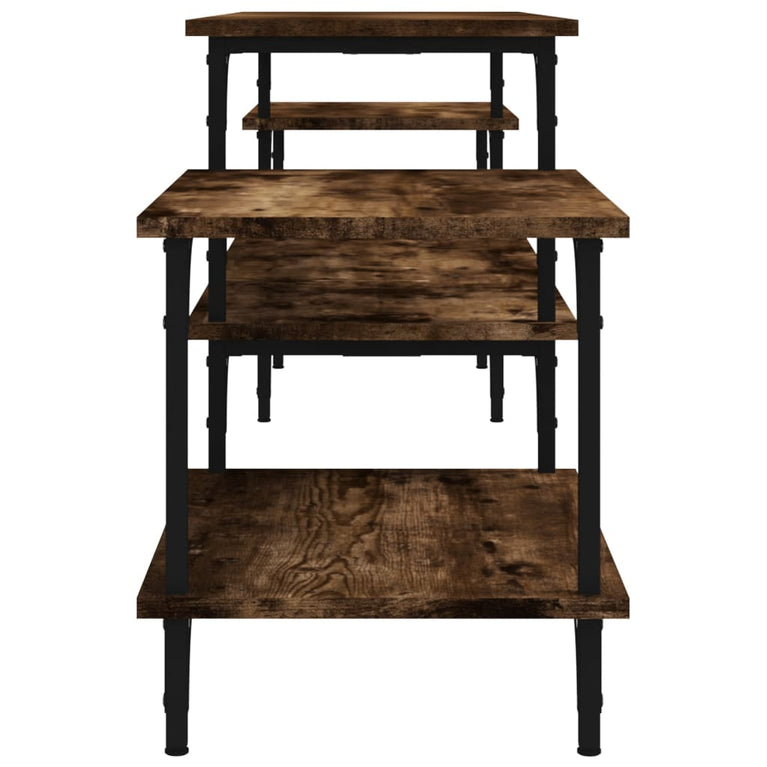 Tv-meubel 197x35x52 cm bewerkt hout gerookt eikenkleurig MeubelReus