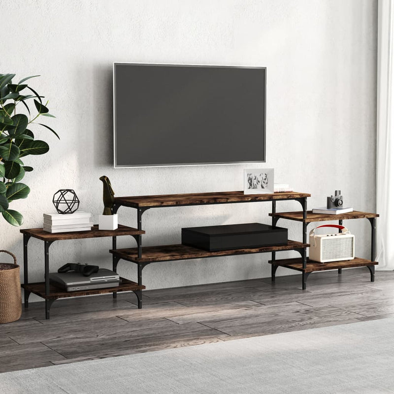 Tv-meubel 197x35x52 cm bewerkt hout gerookt eikenkleurig MeubelReus