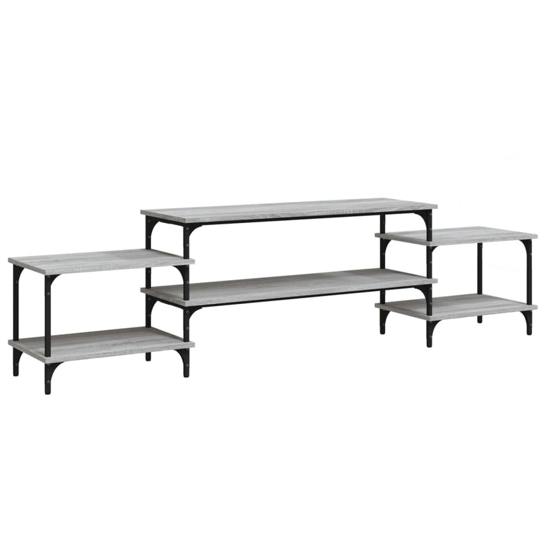 Tv-meubel 197x35x52 cm bewerkt hout grijs sonoma eikenkleurig MeubelReus