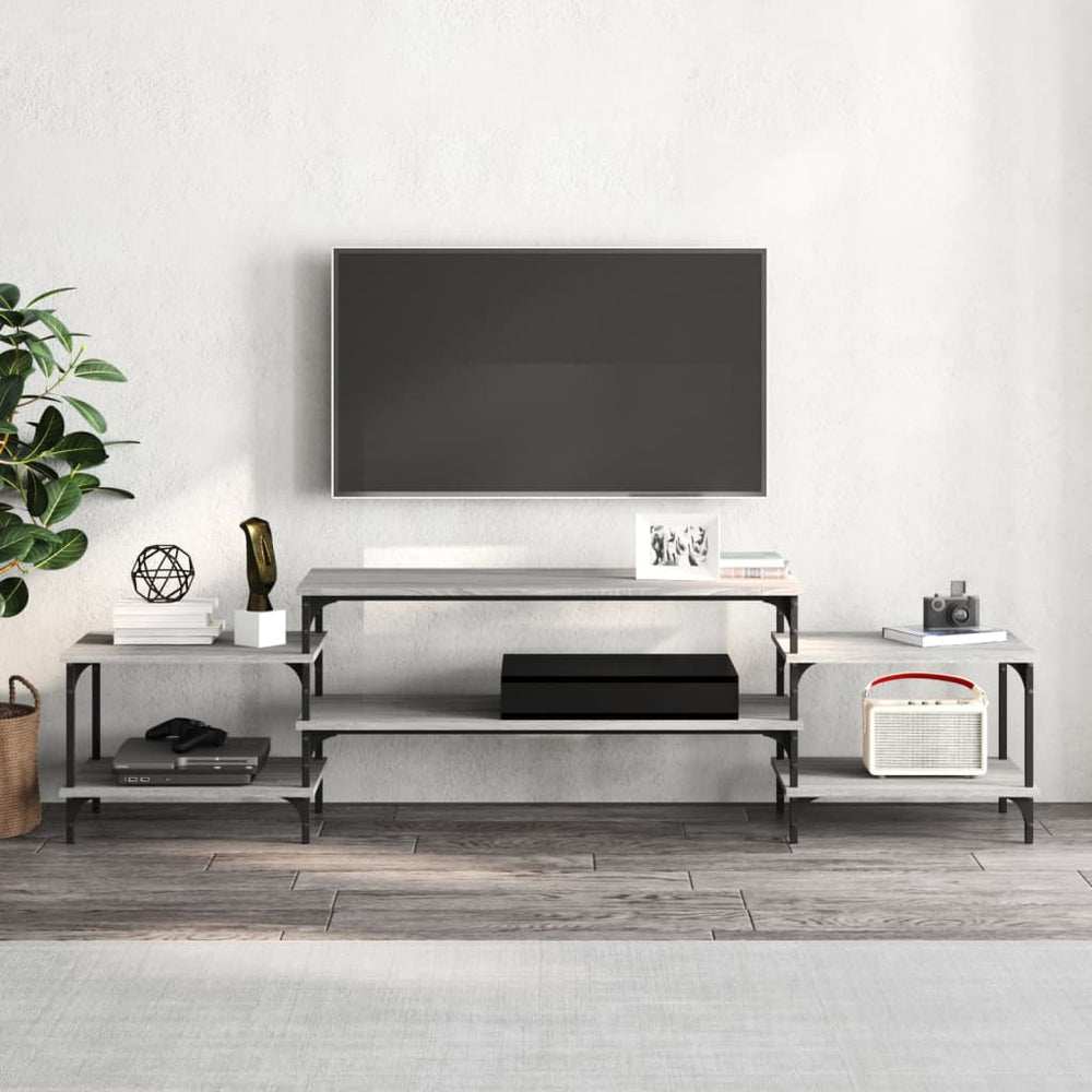 Tv-meubel 197x35x52 cm bewerkt hout grijs sonoma eikenkleurig MeubelReus