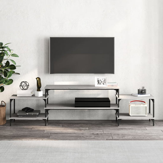 Tv-meubel 197x35x52 cm bewerkt hout grijs sonoma eikenkleurig MeubelReus