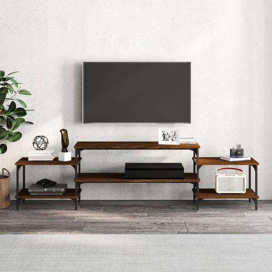 Tv-meubel 197x35x52 cm bewerkt hout bruin eikenkleur MeubelReus
