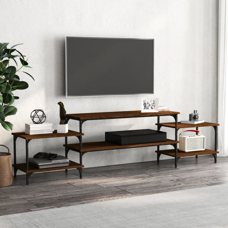 Tv-meubel 197x35x52 cm bewerkt hout bruin eikenkleur MeubelReus