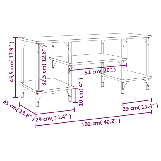 Tv-meubel 102x35x45,5 cm bewerkt hout zwart MeubelReus