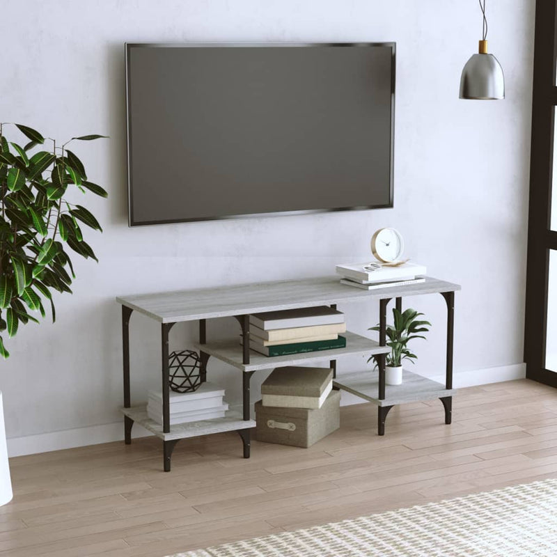 Tv-meubel 102x35x45,5 cm bewerkt hout grijs sonoma eikenkleurig MeubelReus