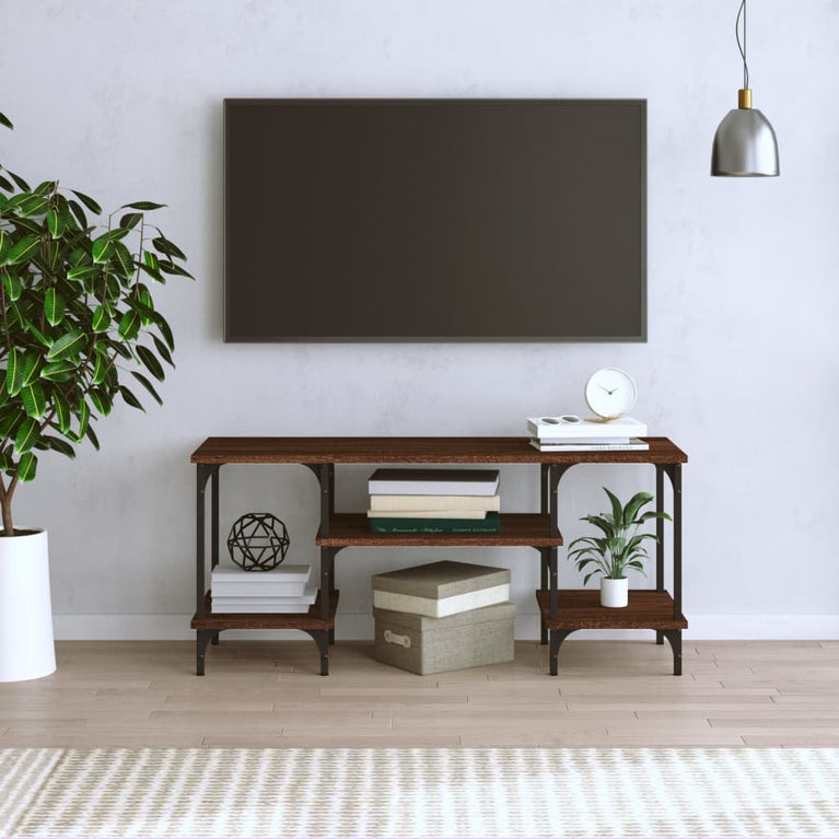 Tv-meubel 102x35x45,5 cm bewerkt hout bruin eikenkleur MeubelReus
