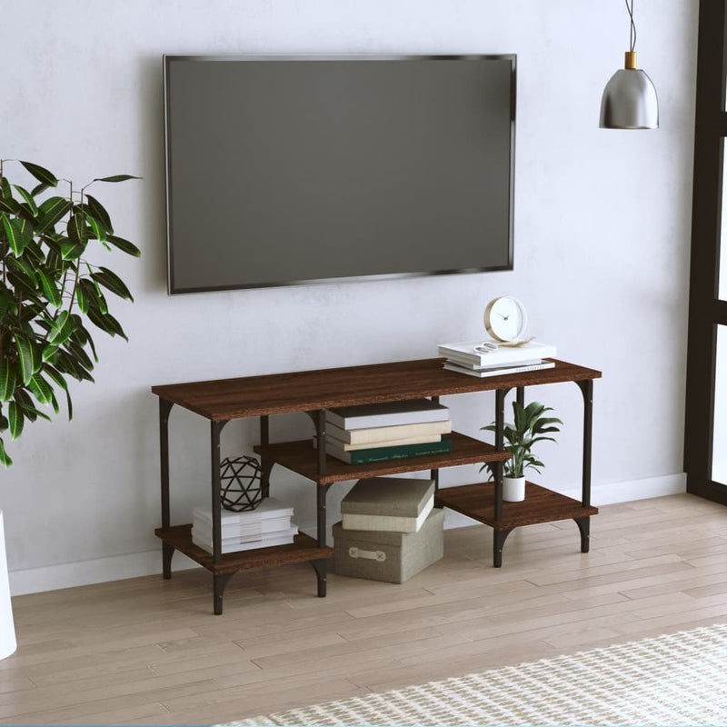 Tv-meubel 102x35x45,5 cm bewerkt hout bruin eikenkleur MeubelReus