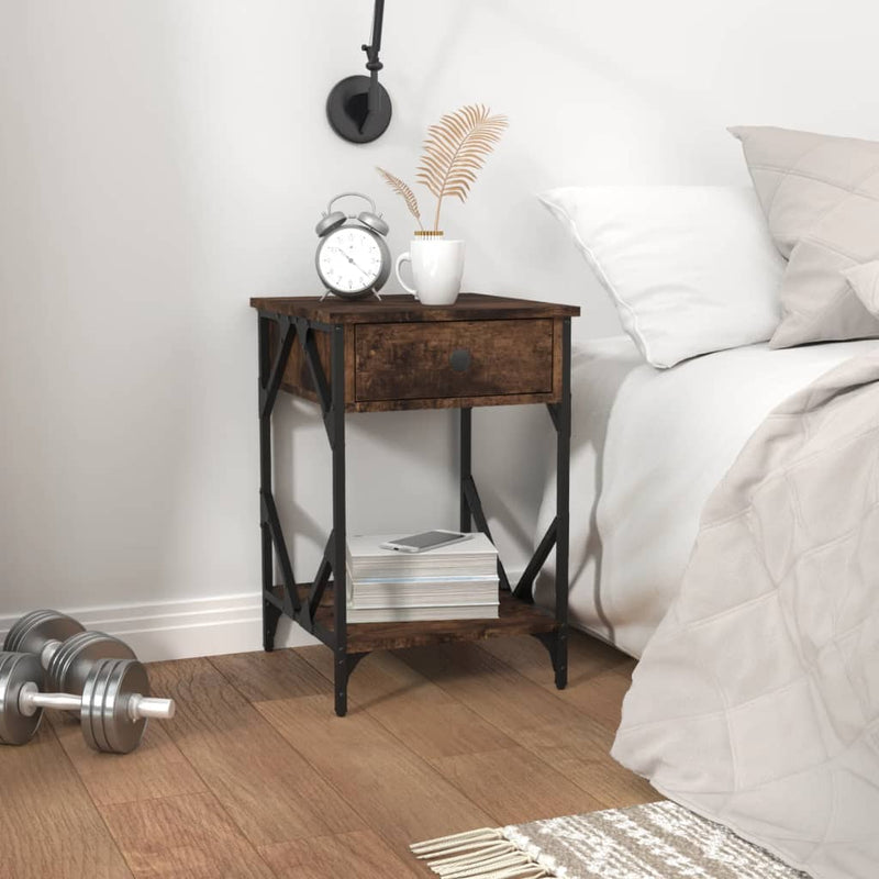 Nachtkastjes 2 st 40x42x60 cm bewerkt hout gerookt eikenkleurig MeubelReus