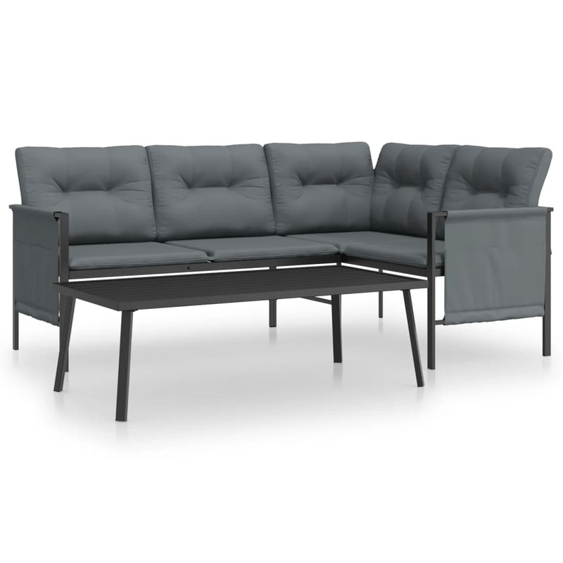 2-delige Loungeset staal antracietkleurig MeubelReus