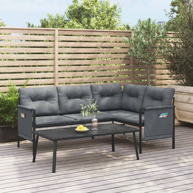 2-delige Loungeset staal antracietkleurig MeubelReus