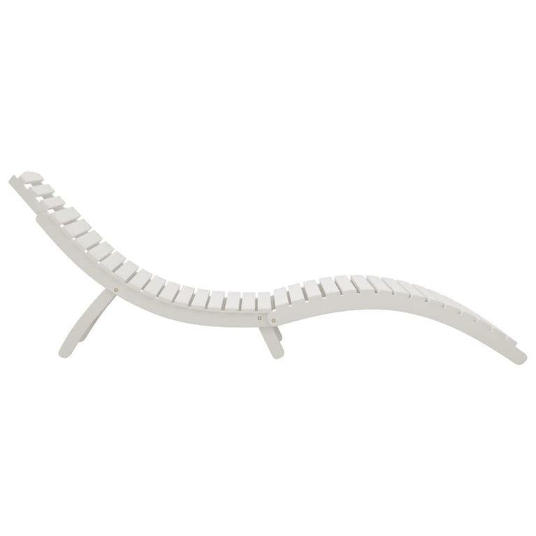 Ligbed 184x55x64 cm massief acaciahout wit MeubelReus