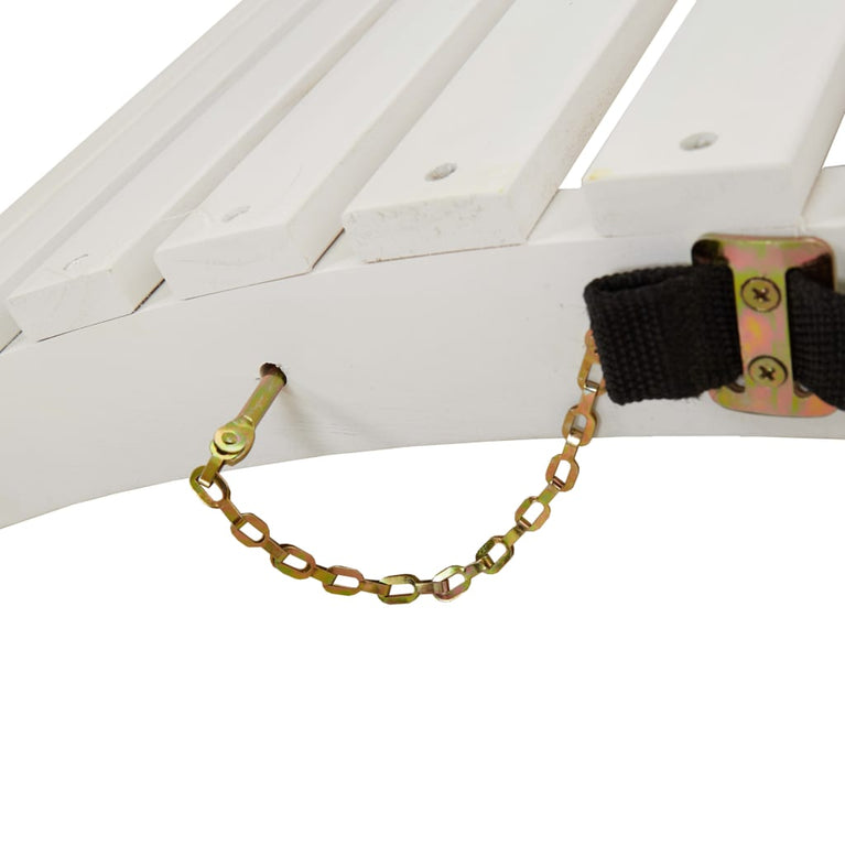 Ligbed 184x55x64 cm massief acaciahout wit MeubelReus