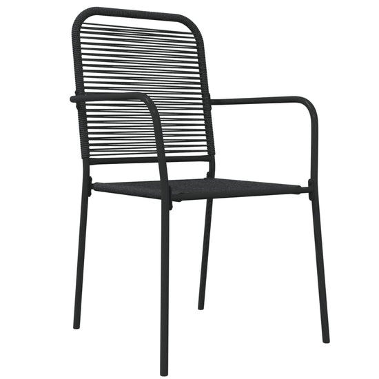 7-delige Tuinset katoenen touw en staal zwart MeubelReus