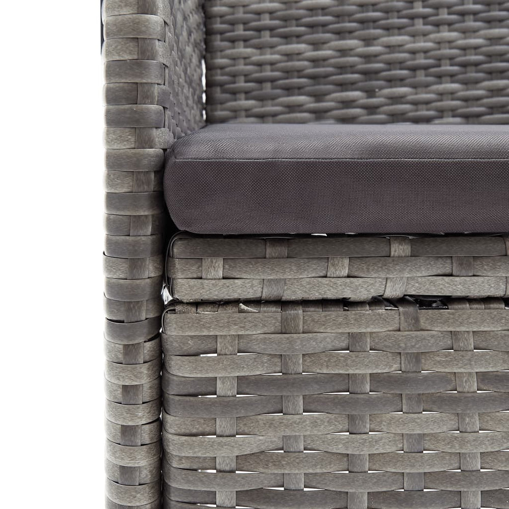 5-delige Tuinset met kussens grijs en zwart MeubelReus