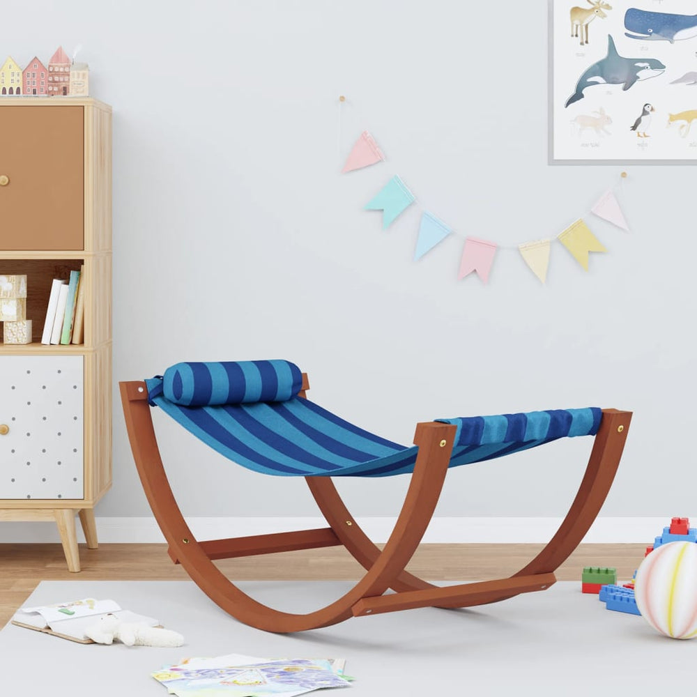 Hangmatschommel voor kinderen stof blauw gestreept MeubelReus