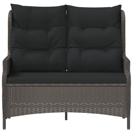 Tuinbank 2-zits met kussens poly rattan zwart MeubelReus