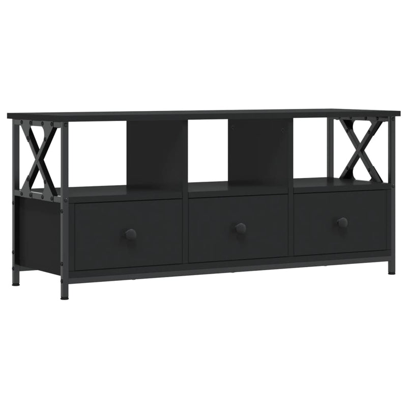 Tv-meubel 102x33x45 cm bewerkt hout en ijzer zwart MeubelReus