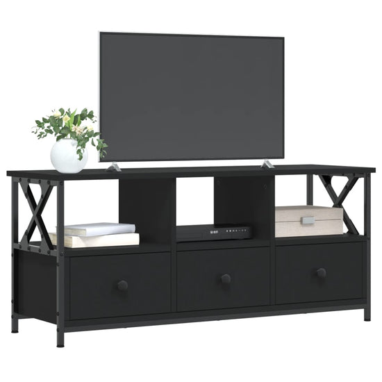 Tv-meubel 102x33x45 cm bewerkt hout en ijzer zwart MeubelReus