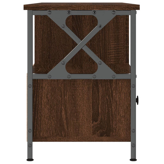 Tv-meubel 102x33x45 cm bewerkt hout en ijzer bruin eikenkleur MeubelReus