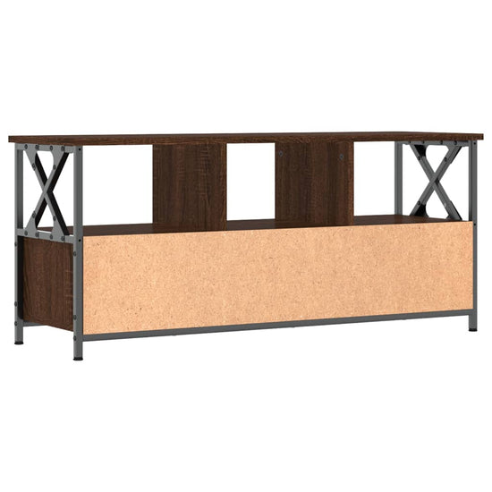 Tv-meubel 102x33x45 cm bewerkt hout en ijzer bruin eikenkleur MeubelReus