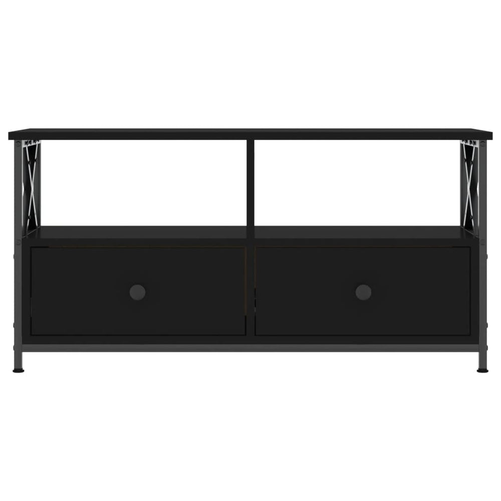 Tv-meubel 90x33x45 cm bewerkt hout en ijzer zwart MeubelReus