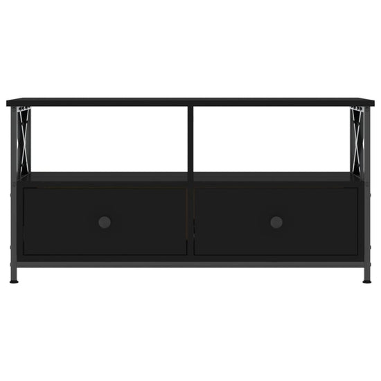 Tv-meubel 90x33x45 cm bewerkt hout en ijzer zwart MeubelReus