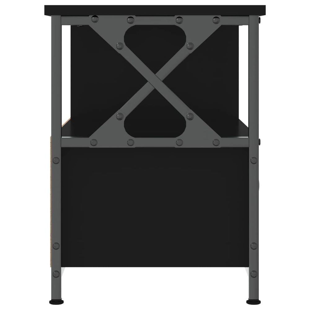 Tv-meubel 90x33x45 cm bewerkt hout en ijzer zwart MeubelReus