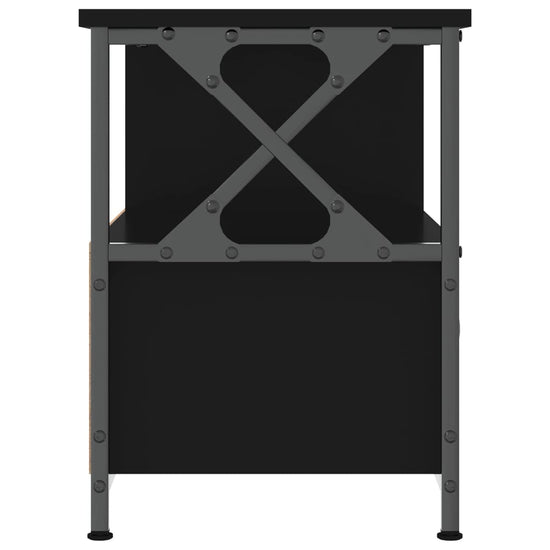 Tv-meubel 90x33x45 cm bewerkt hout en ijzer zwart MeubelReus