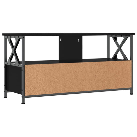 Tv-meubel 90x33x45 cm bewerkt hout en ijzer zwart MeubelReus