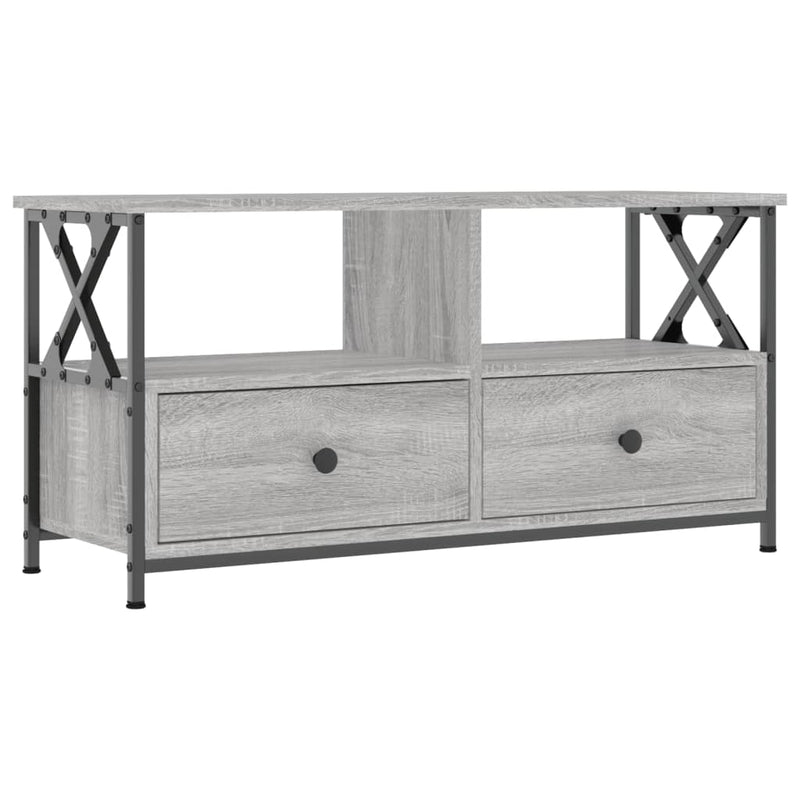 Tv-meubel 90x33x45 cm bewerkt hout grijs sonoma eikenkleurig MeubelReus