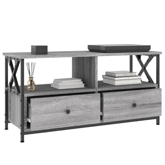 Tv-meubel 90x33x45 cm bewerkt hout grijs sonoma eikenkleurig MeubelReus