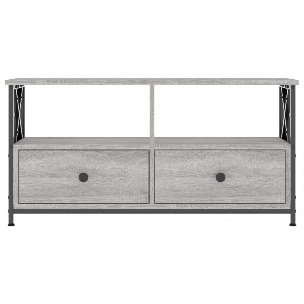 Tv-meubel 90x33x45 cm bewerkt hout grijs sonoma eikenkleurig MeubelReus