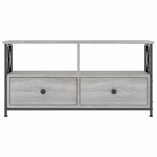 Tv-meubel 90x33x45 cm bewerkt hout grijs sonoma eikenkleurig MeubelReus