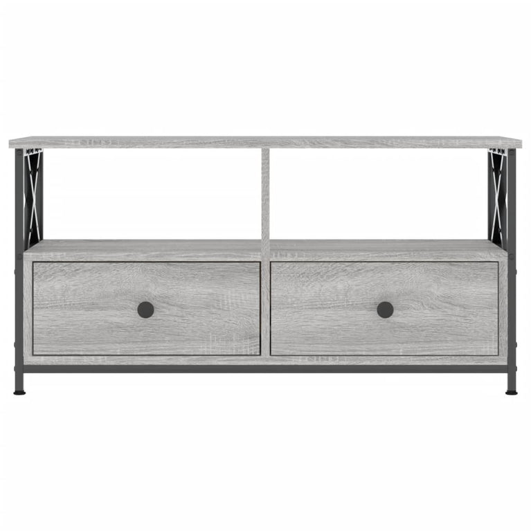 Tv-meubel 90x33x45 cm bewerkt hout grijs sonoma eikenkleurig MeubelReus