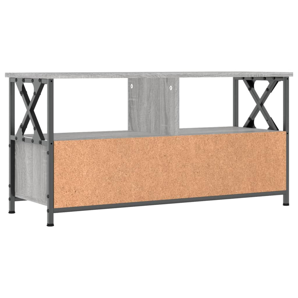 Tv-meubel 90x33x45 cm bewerkt hout grijs sonoma eikenkleurig MeubelReus