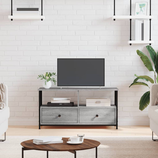 Tv-meubel 90x33x45 cm bewerkt hout grijs sonoma eikenkleurig MeubelReus