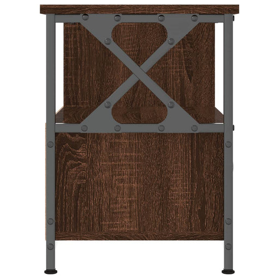 Tv-meubel 90x33x45 cm bewerkt hout en ijzer bruin eikenkleur MeubelReus