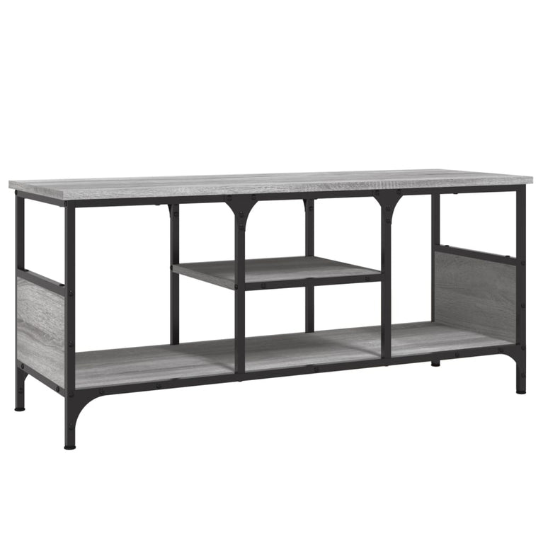 Tv-meubel 100x35x45 cm bewerkt hout en ijzer grijs sonoma eiken MeubelReus