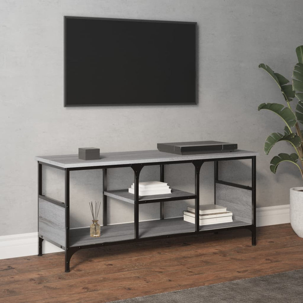 Tv-meubel 100x35x45 cm bewerkt hout en ijzer grijs sonoma eiken MeubelReus